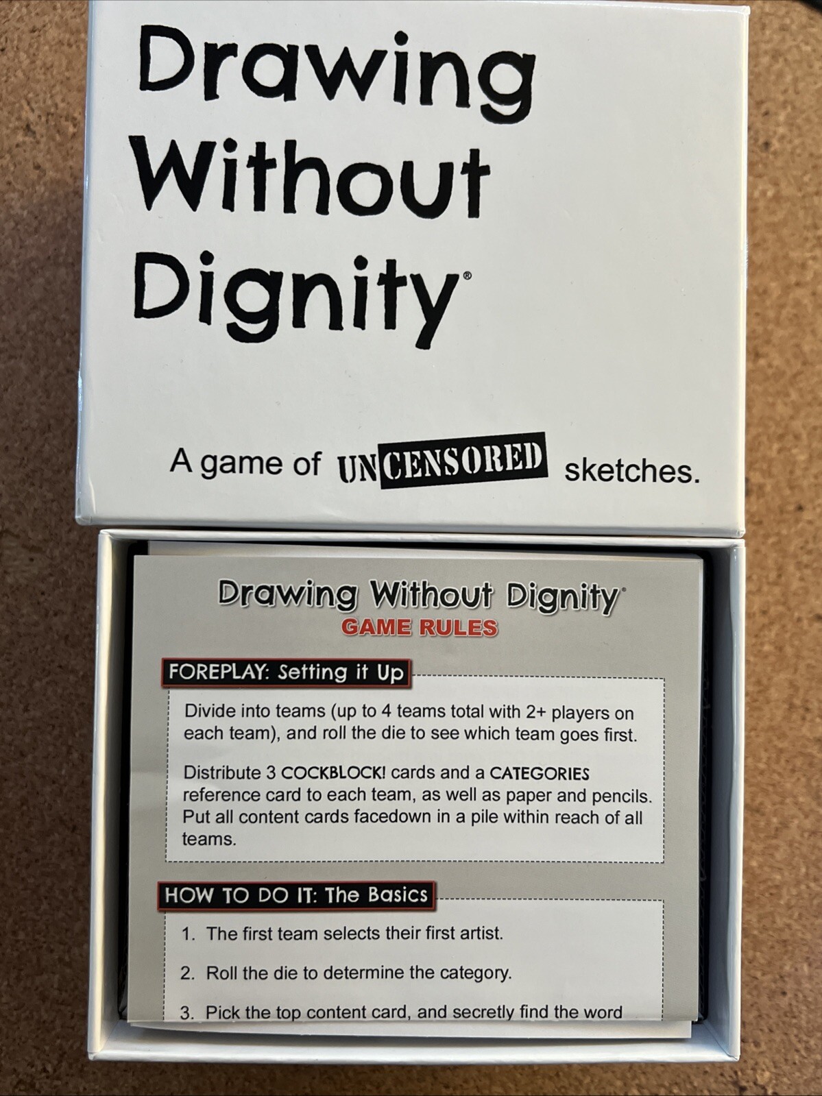 Drawing Without Dignity Game Uncensored Sketches Ages 17+ (Unsealed/Never Used)