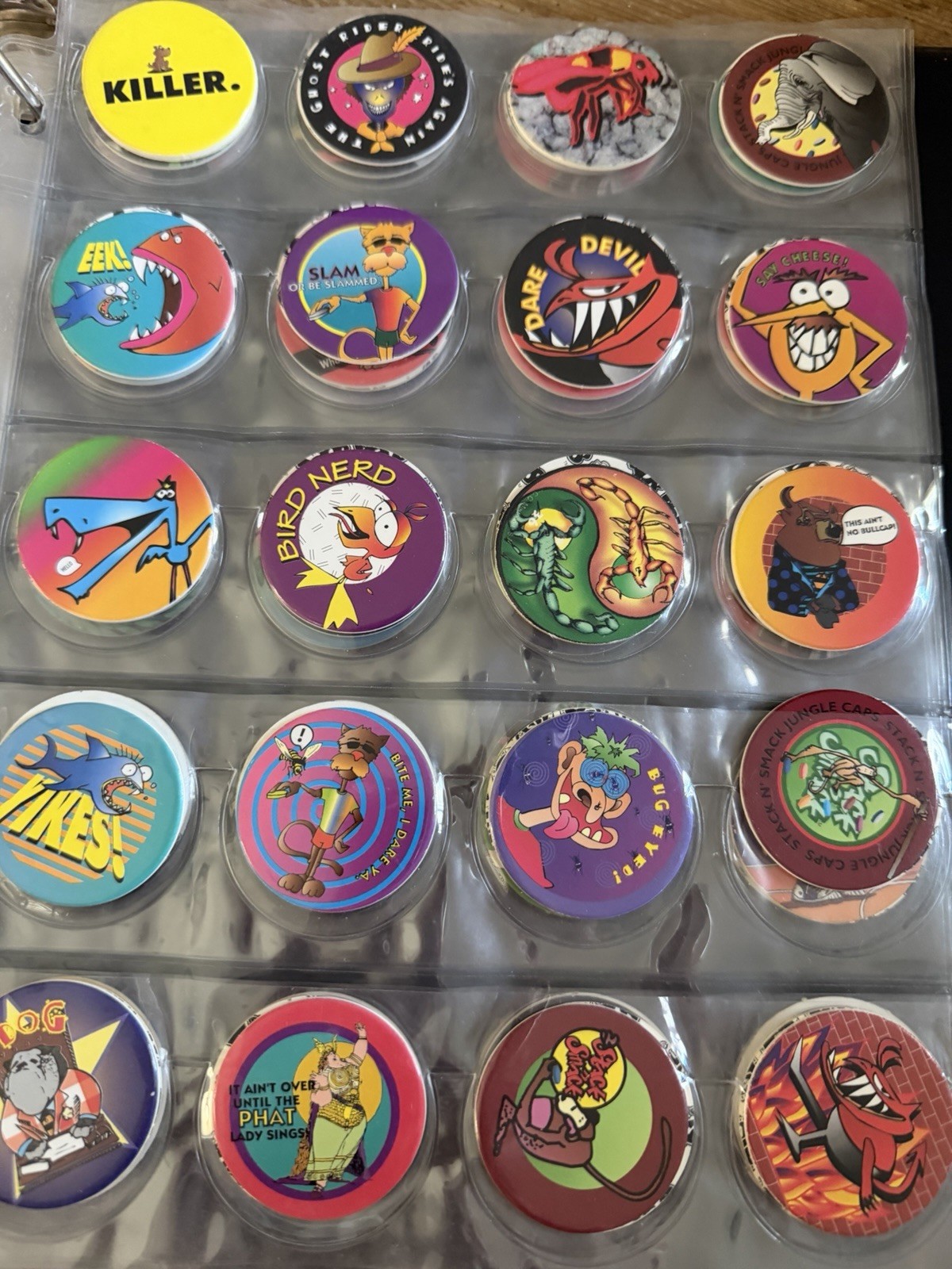 1990s Original 299 POGS & 10 Slammers/Game Boards/Notebook/Plastic storage box