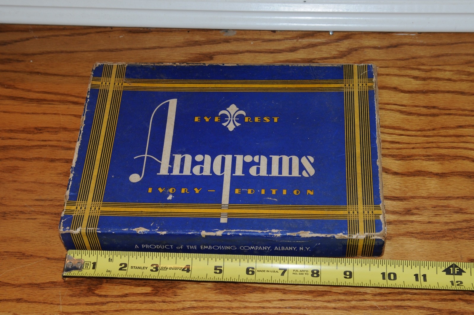 Vintage Anagrams Eye-Rest Ebony Edition Box And Tiles Games Traditional Game Old