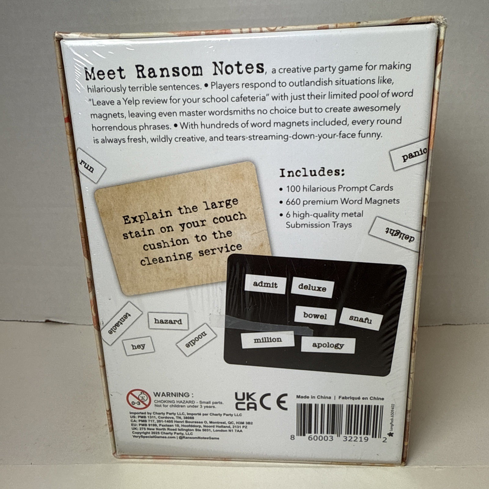Ransom Notes House Party Edition The Ridiculous Word Magnet Game New Sealed