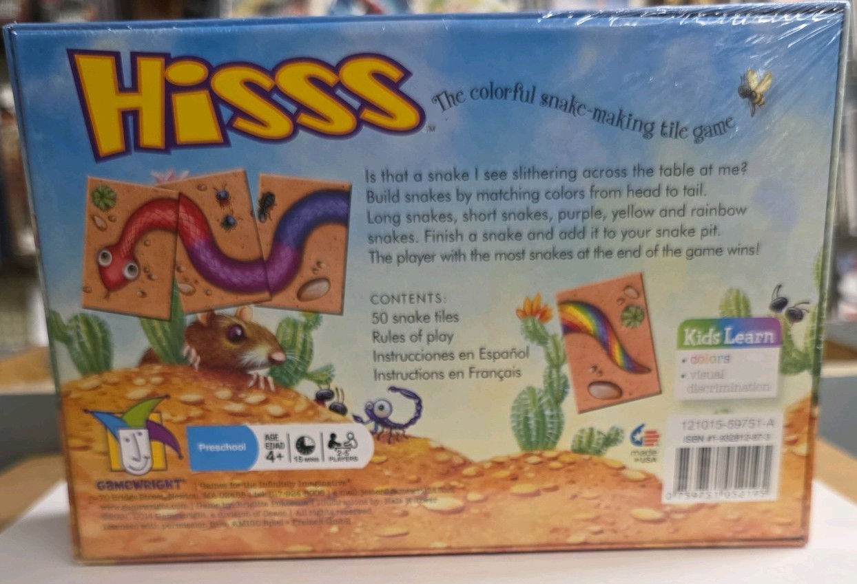 HISSS The Colorful Snake Making Tile Matching Game – sealed – Gamewright