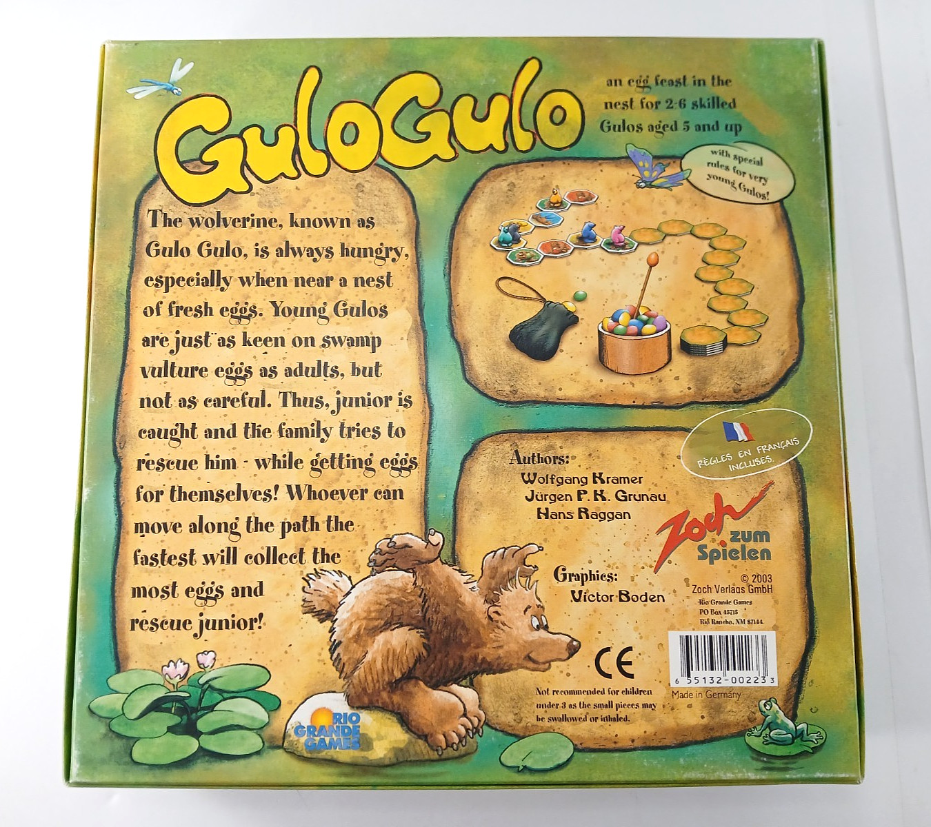 2003 GULO GULO Hungry Wolverine Family Board Game By Zoch COMPLETE Excellent!