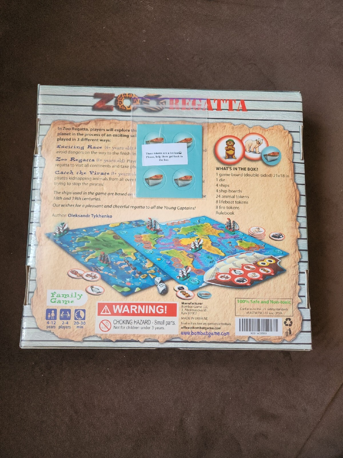 New Sealed Zoo Regatta Board Game By Bombat Games 3in1 4-12 Years 2-4 Players