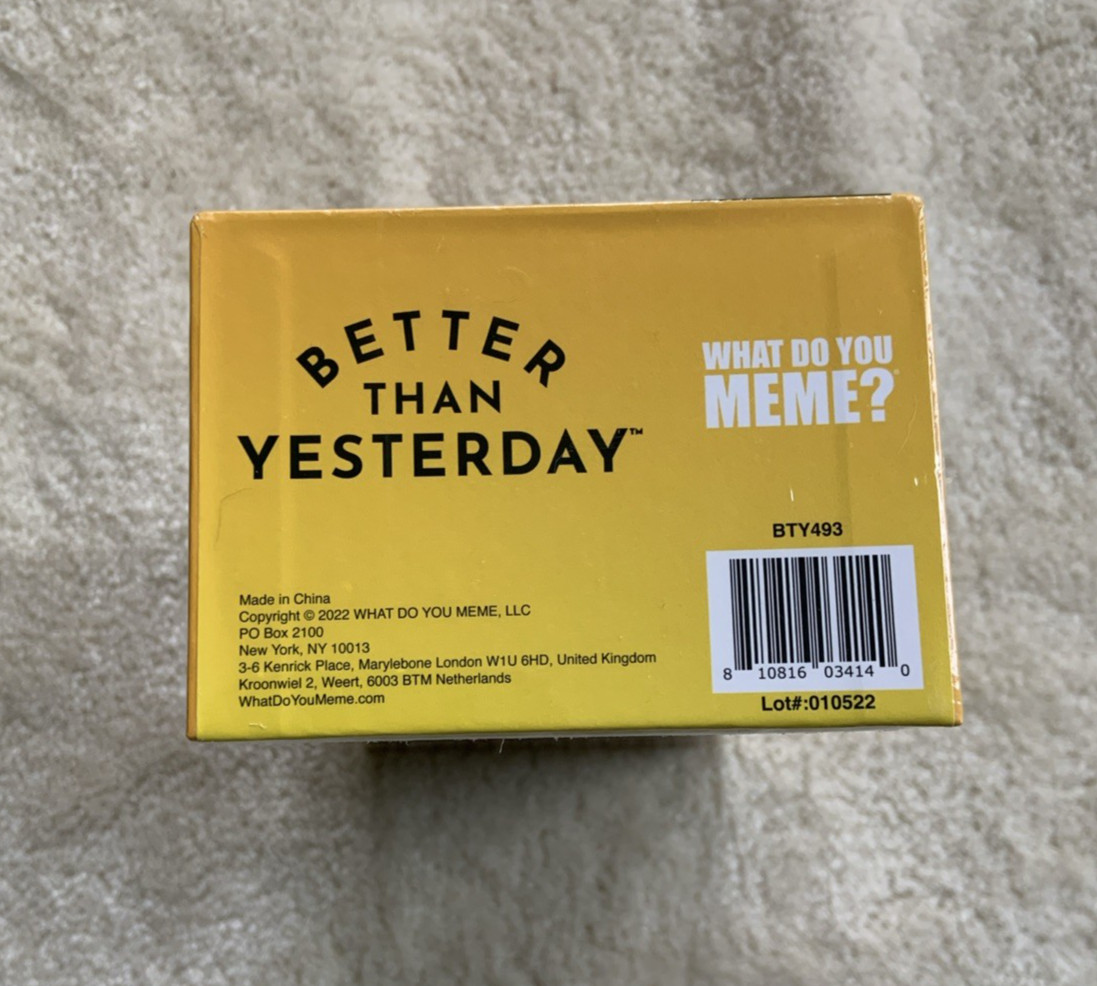 Better Than Yesterday Card Game 365 Daily Challenges…(Brand New)