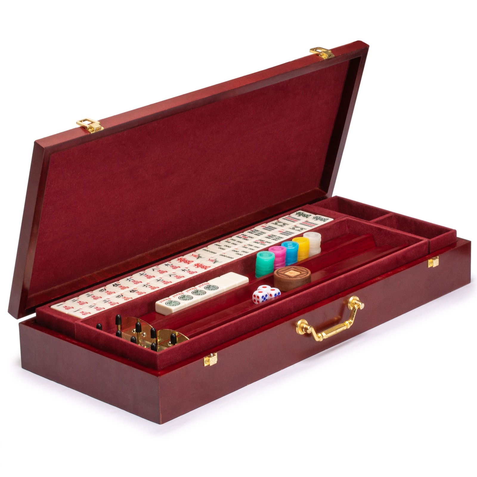 American Mahjong Set “The Classic” with Vintage Style Wooden Case