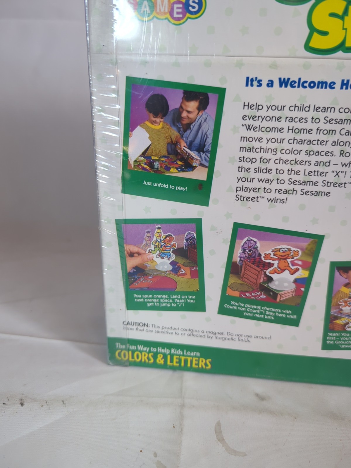 NOS VTG Fisher-Price How To Get To Sesame Street Pop Up Game Colors & Letters