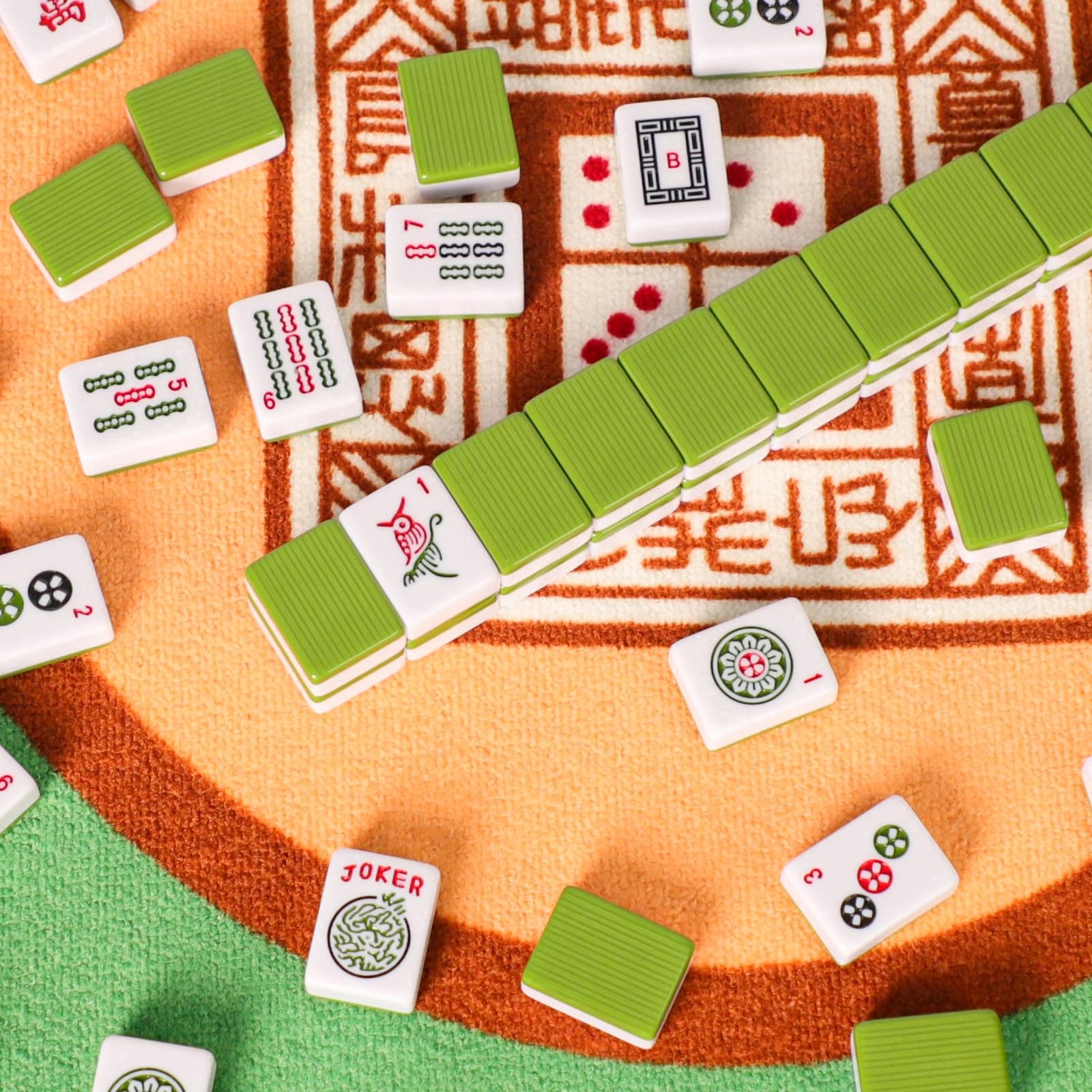 GUSTARIA Set of American Mahjong Tiles, 166 American Mahjong Tiles with Green…