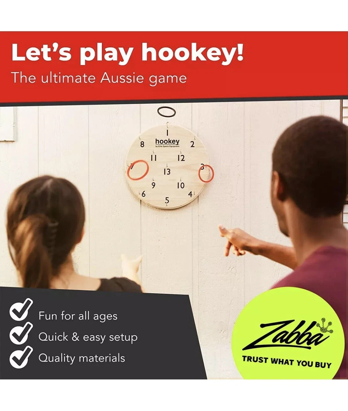 Hookey Ring Toss Game by Elite Sportz Equipment Indoor/Outdoor E
