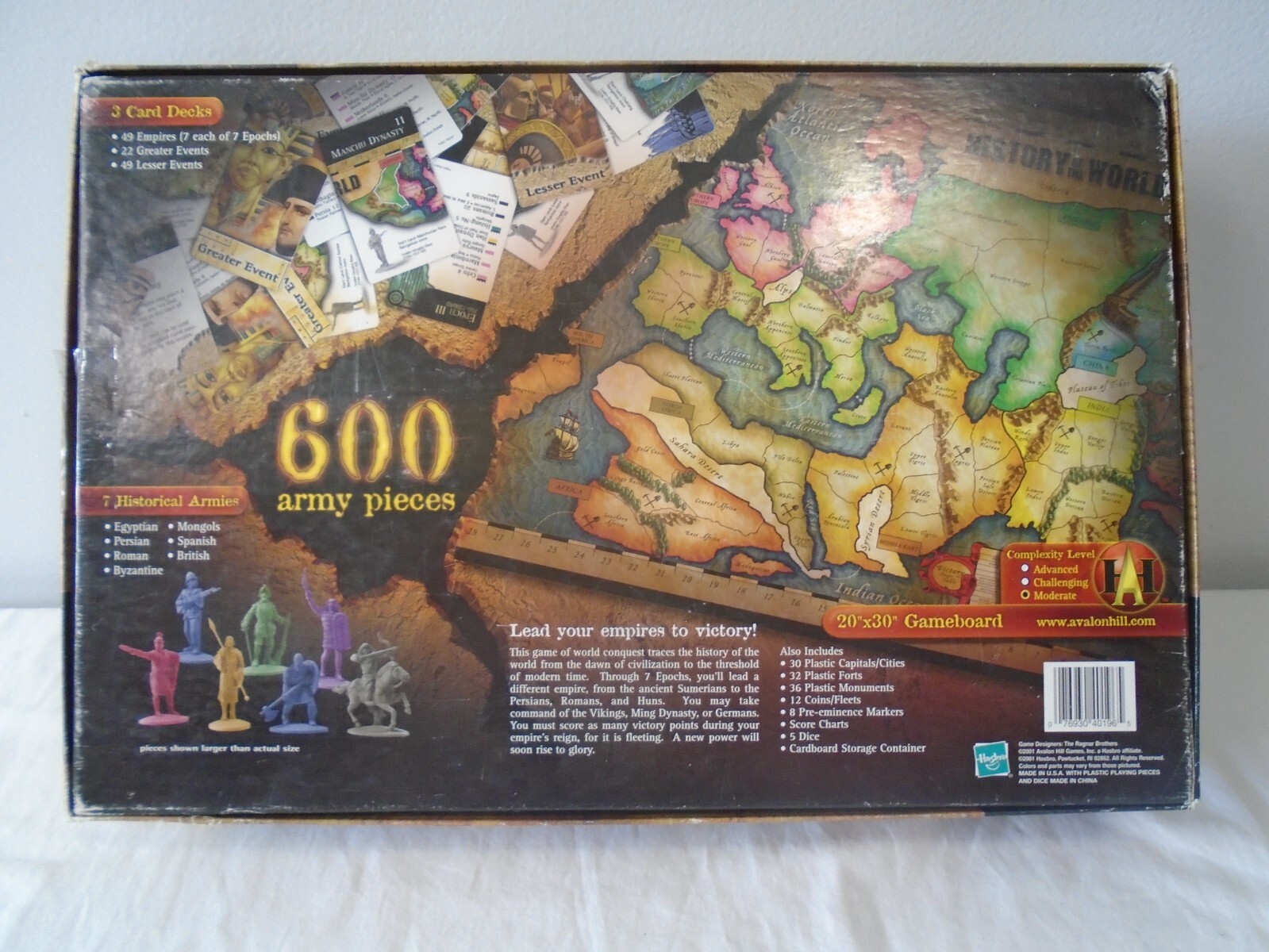 History of The World Board Game of Rising Empires & Falling Powers Avalon 2001