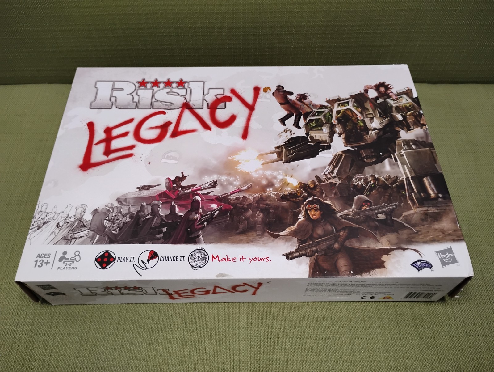 Risk: Legacy. New Board Game. Adaptive Changing Board. 3-5 Players, Ages 13+