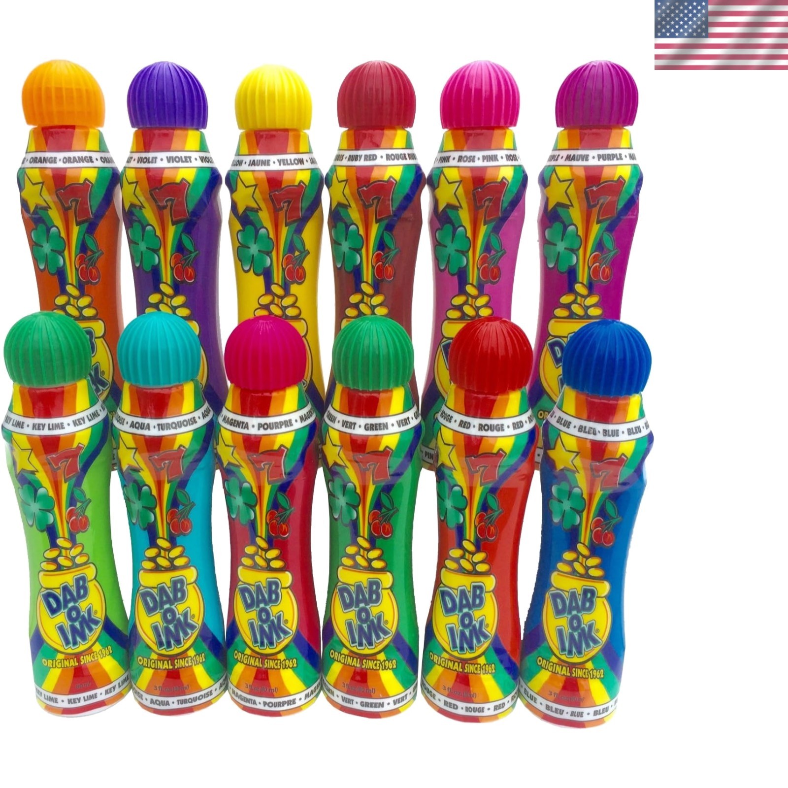 12 Pack 3oz Multicolor Bingo Daubers for Vibrant Game Nights – Easy Open Caps