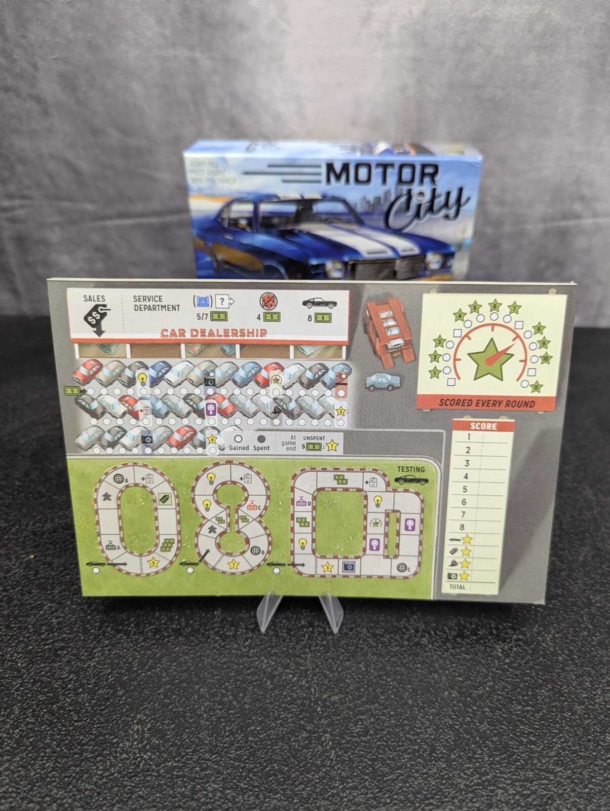 Motor City (Board Game) 25th Century Games Pinchback Riddle roll write COMPLETE