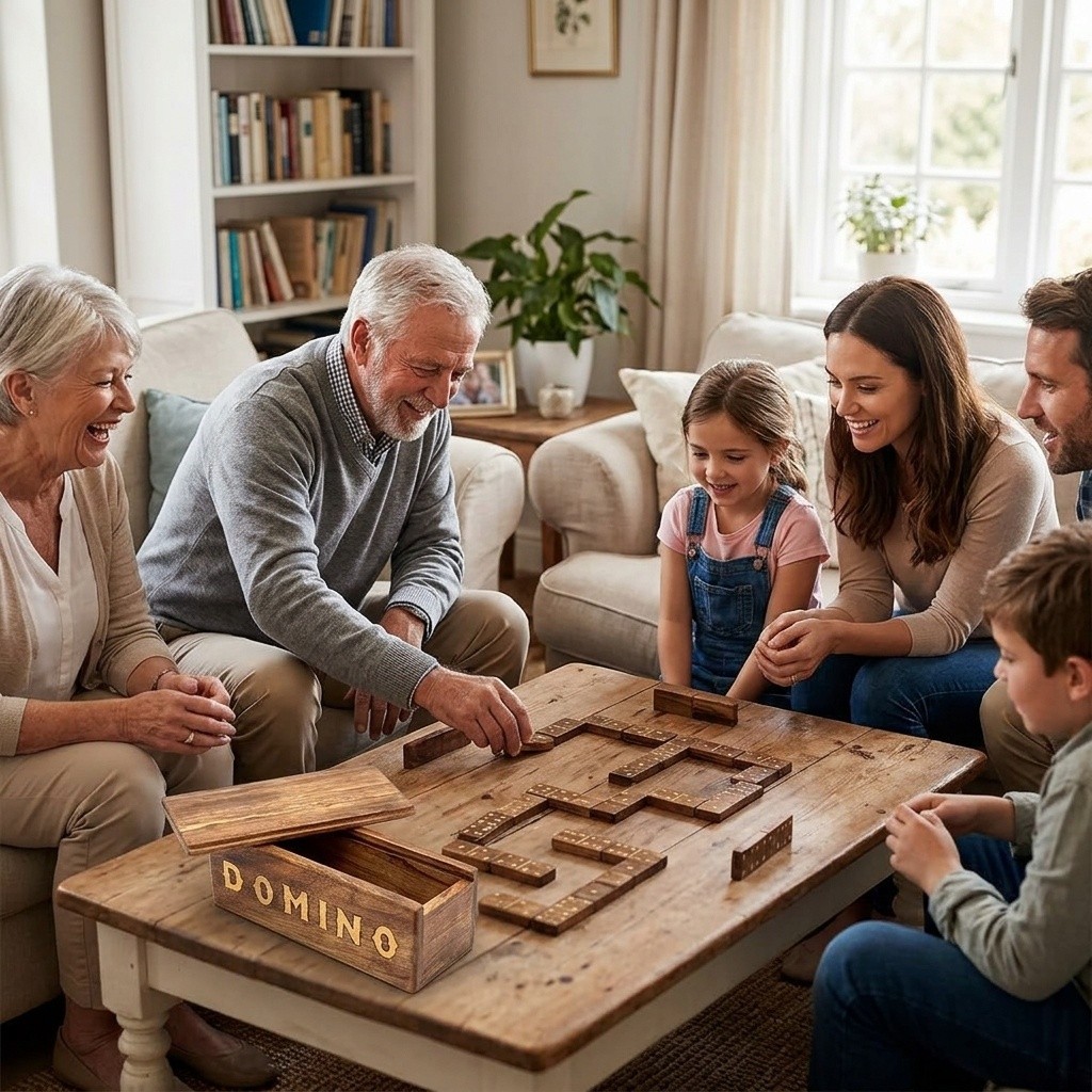 STORE INDYA Wooden Dominoes Set Double Six | Classic Handmade Domino Game