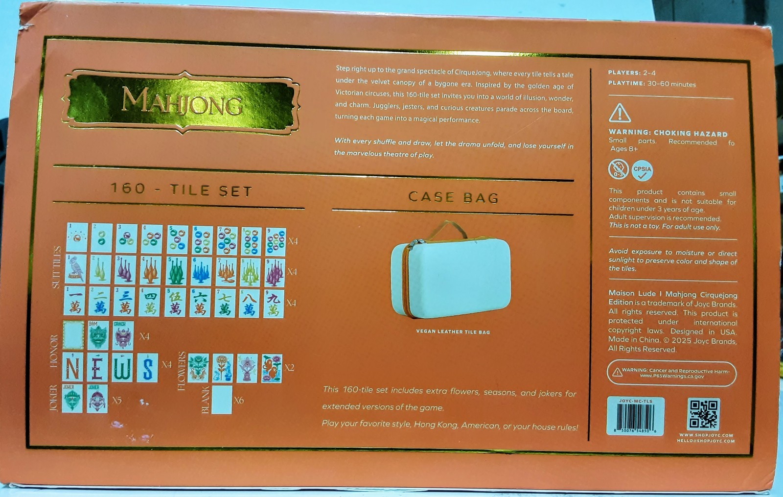 Maison Lude Mahjong Cirquejong Edition 160 Tiles Premium Leather Carrying Case