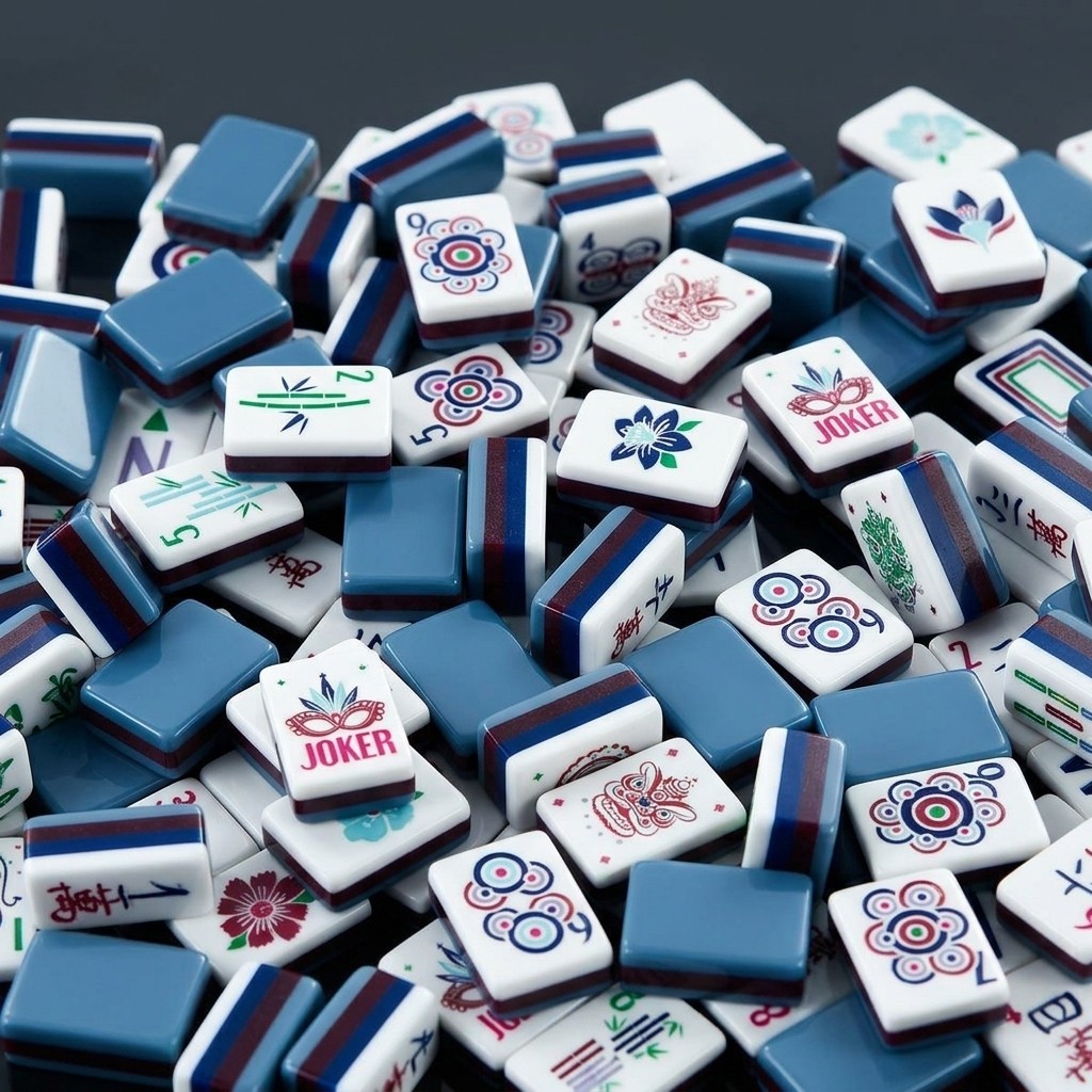 160 American Mahjong Tiles 4-Layer Acrylic Gray Theme Engraved Set fast ship