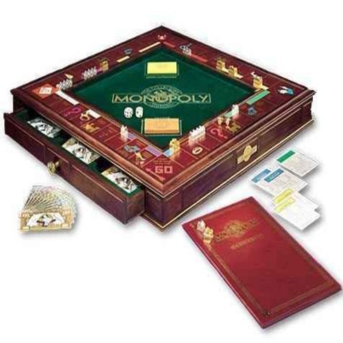 NEW in Box Vtg. Danbury Mint Monopoly Deluxe Collector’s Edition Wood Game Board