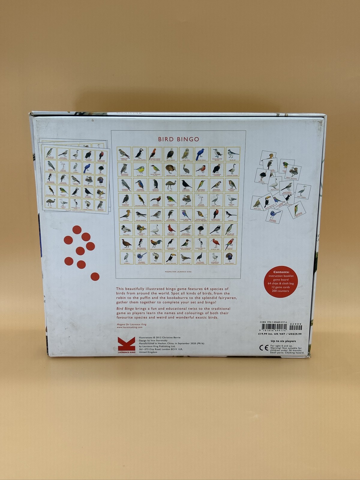 Bird Bingo Game Illustrated by Christine Berrie, Magma Laurence King. 64 Species