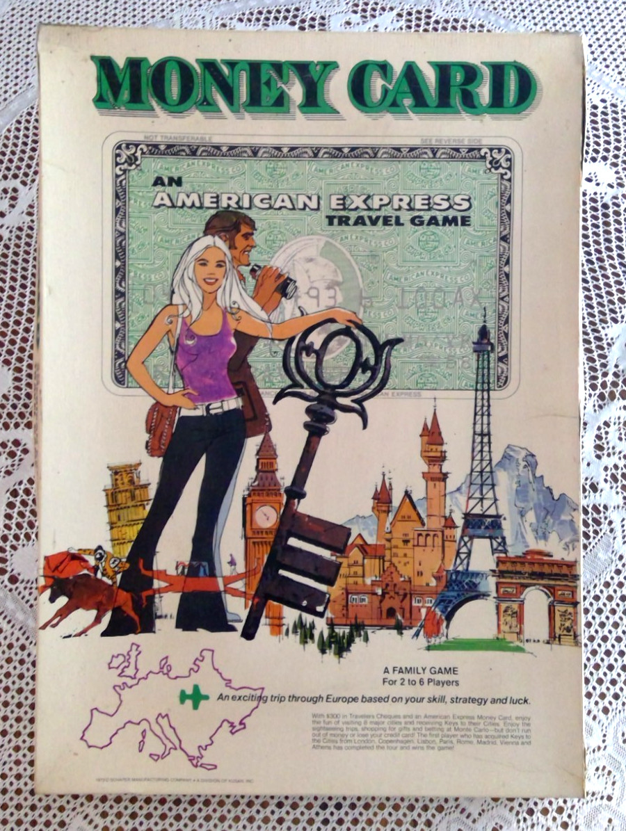Vintage 1972 Schaper MONEY CARD American Express Europe TRAVEL Board GAME