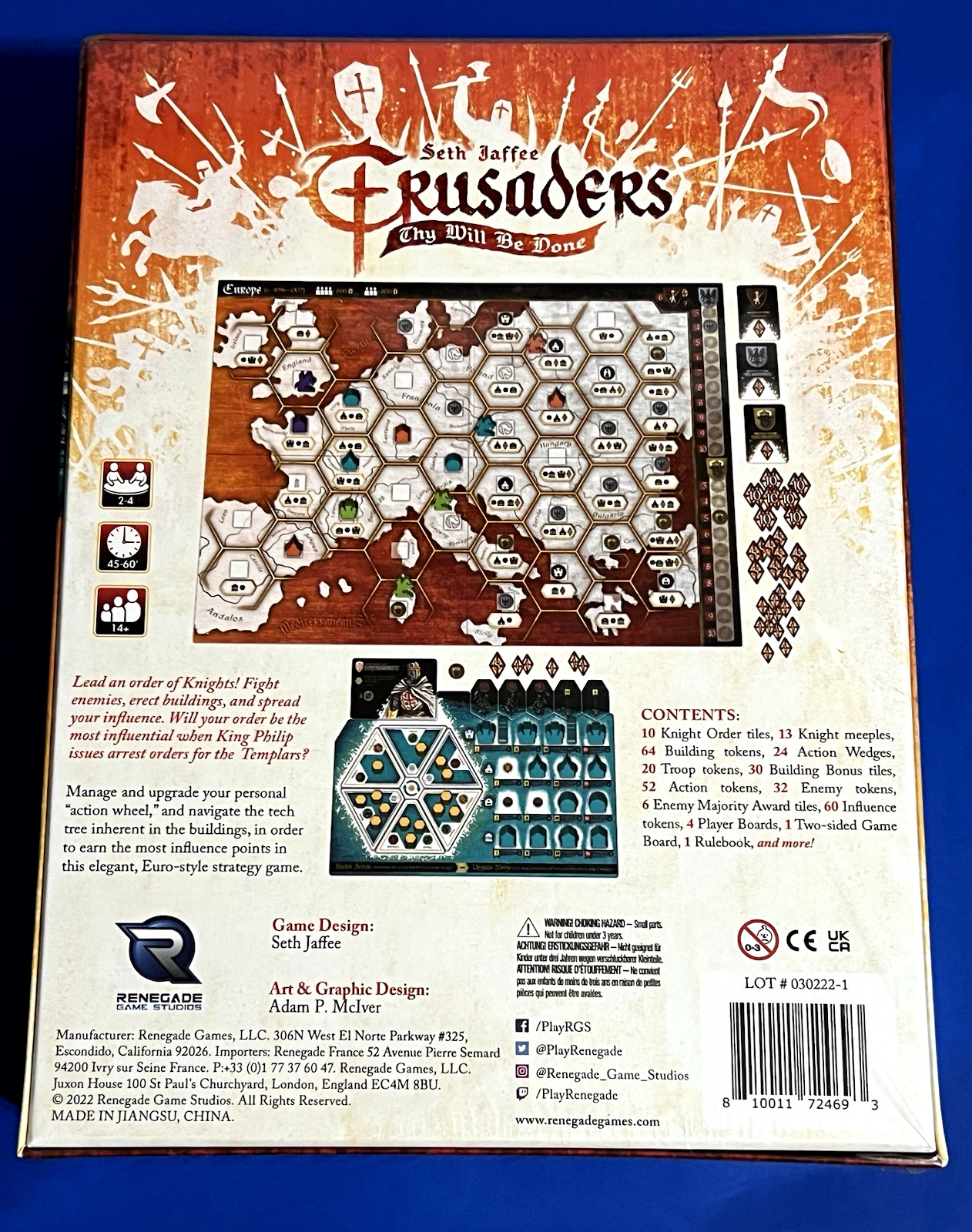 CRUSADERS -THY WILL BE DONE – BOARD GAME Renegade Games NEW SEALED
