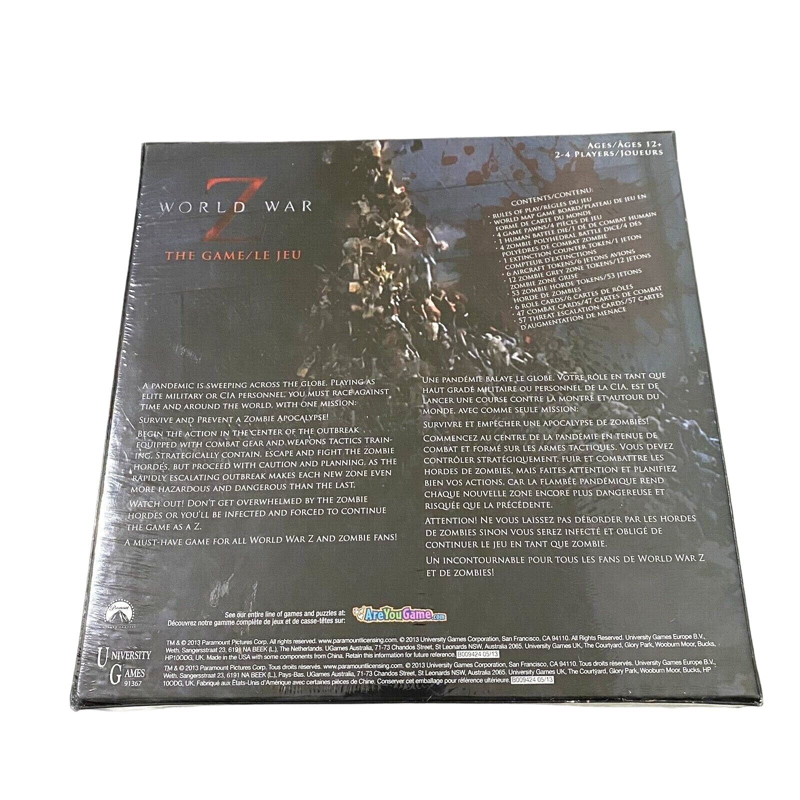 World War Z Board Game Zombies Apocalypse End of the World Survival Bilingual