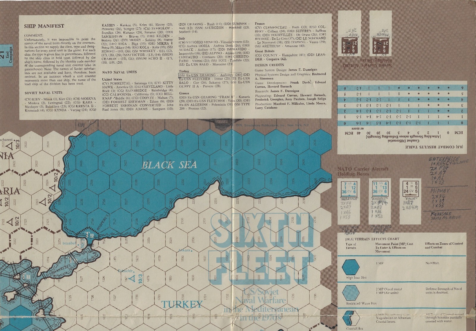 Strategy & Tactics S&T #48 Sixth Fleet Modern Naval unpunched FS