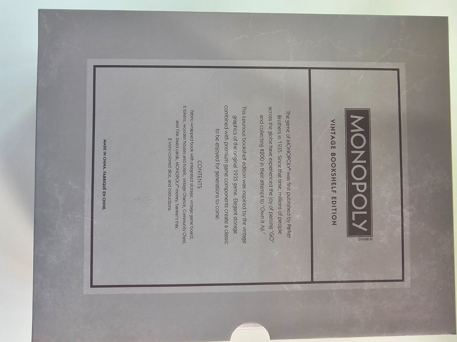 Monopoly Vintage Bookshelf Edition WS Game Company Board Game