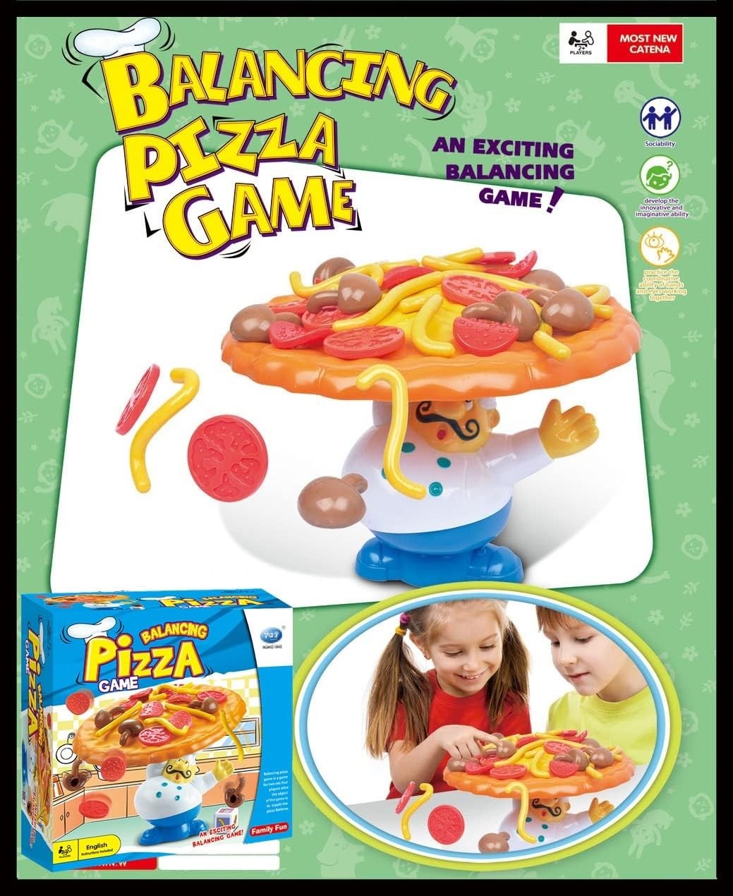 Topple Pizza Game,Tabletop Balancing Pizza Toy, Poppa’s Pizza Pile-Up for 2-4…