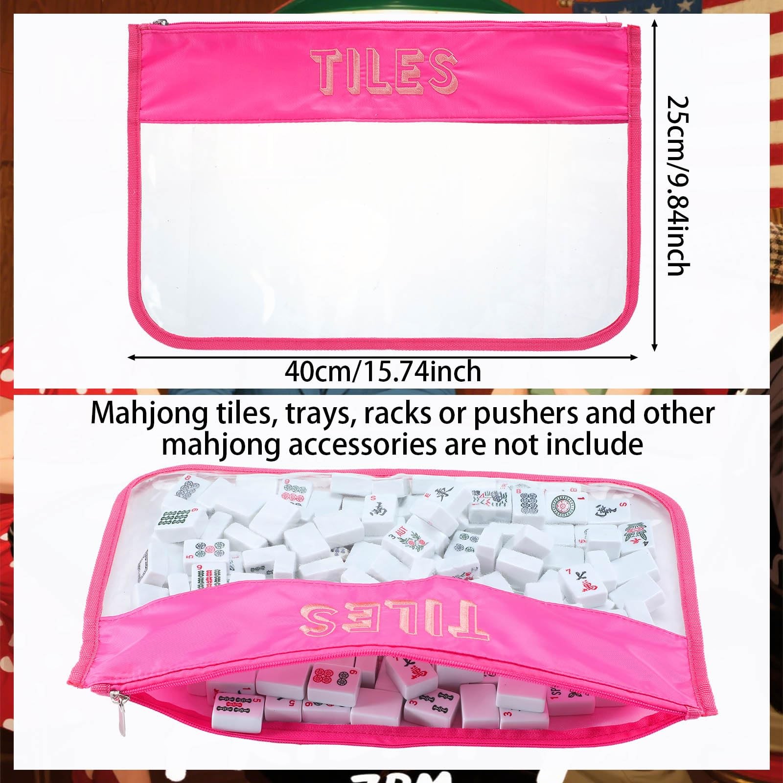 3 Pcs Empty Mahjong Bags Set for Tiles and Racks Canvas Mahjong Carry Tote Ba…