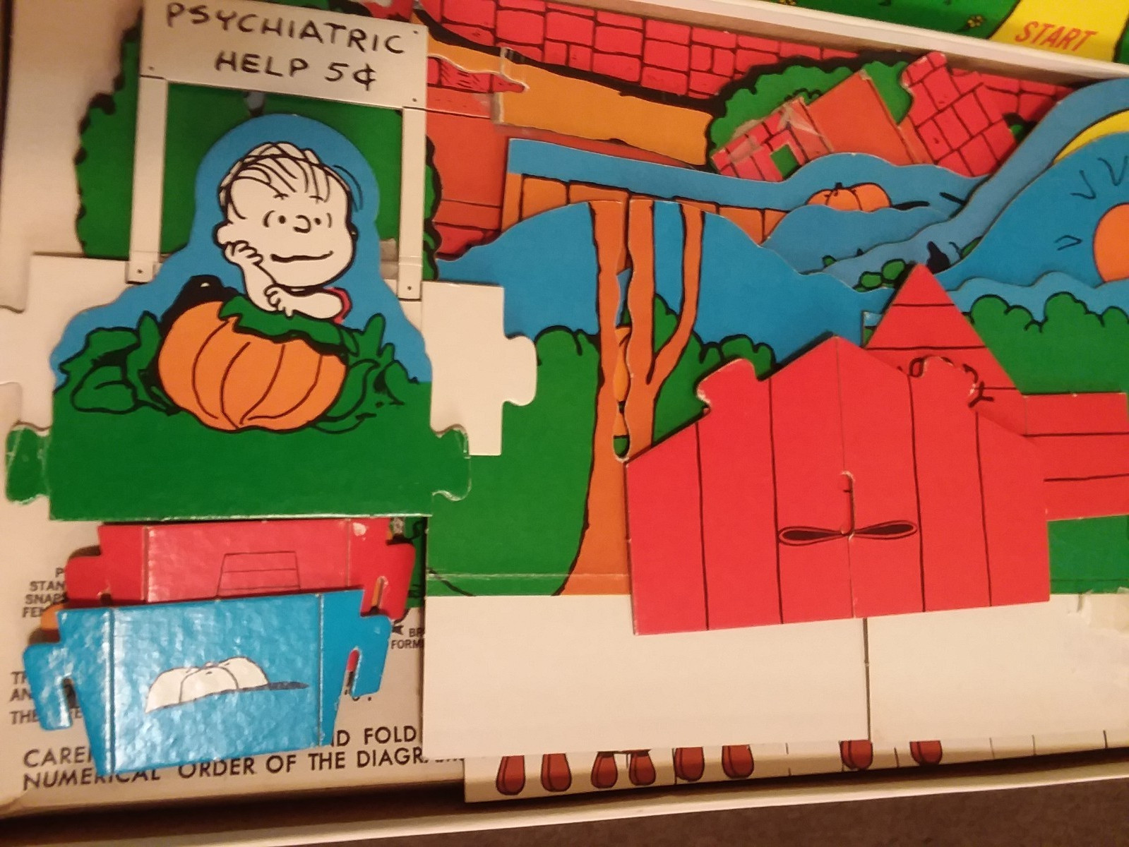2 Vntg PEANUTS Game Lot – 1971 GOOD OL’ CHARLIE BROWN Board & 1974 SNOOPY Card