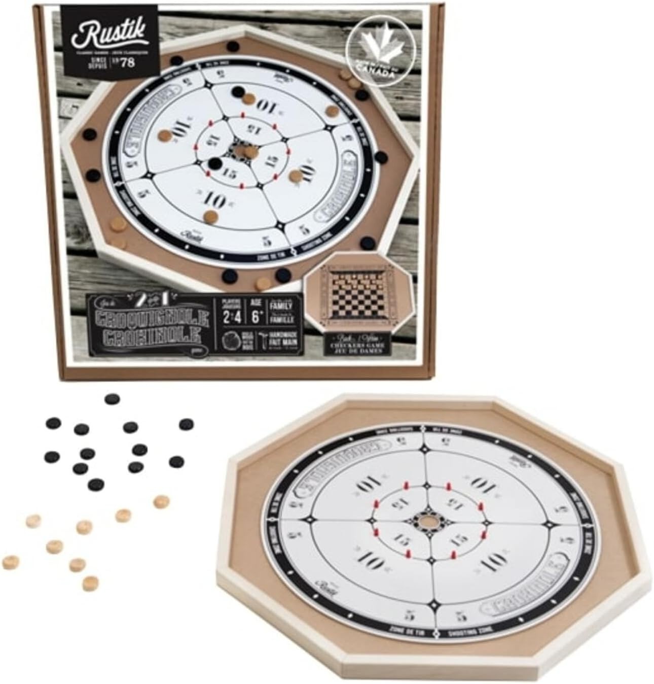 Educational Crokinole & Checkers Game: Foster Literacy & Strategic Thinking