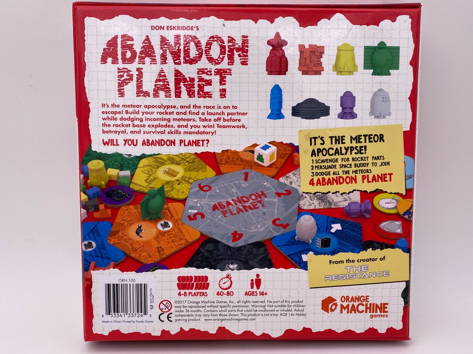 Abandon Planet The Meteor Apocalypse Game Complete Don Eskridge Orange Machine