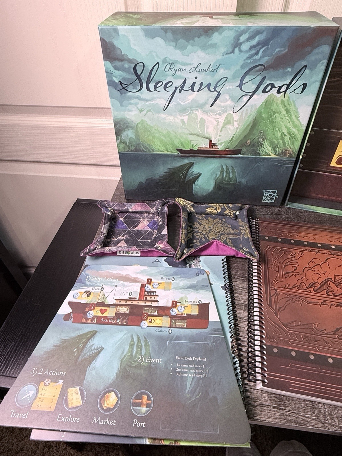 Sleeping Gods Board Game Complete in Box CIB Red Raven Games Ryan Laukat