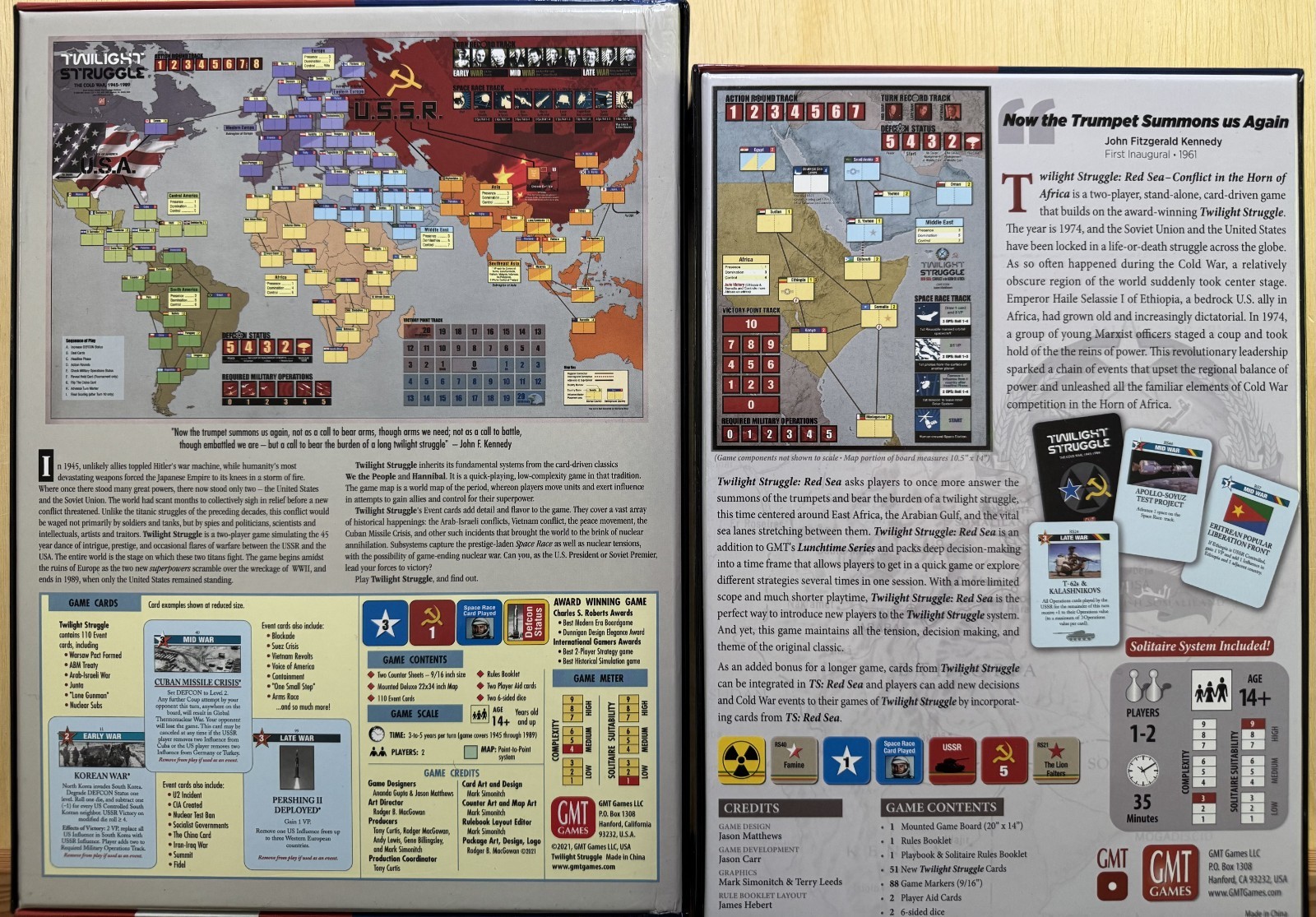 Bundle: Twilight Struggle (Deluxe Ed) MINT + Horn of Africa Exp! MINT unpunched