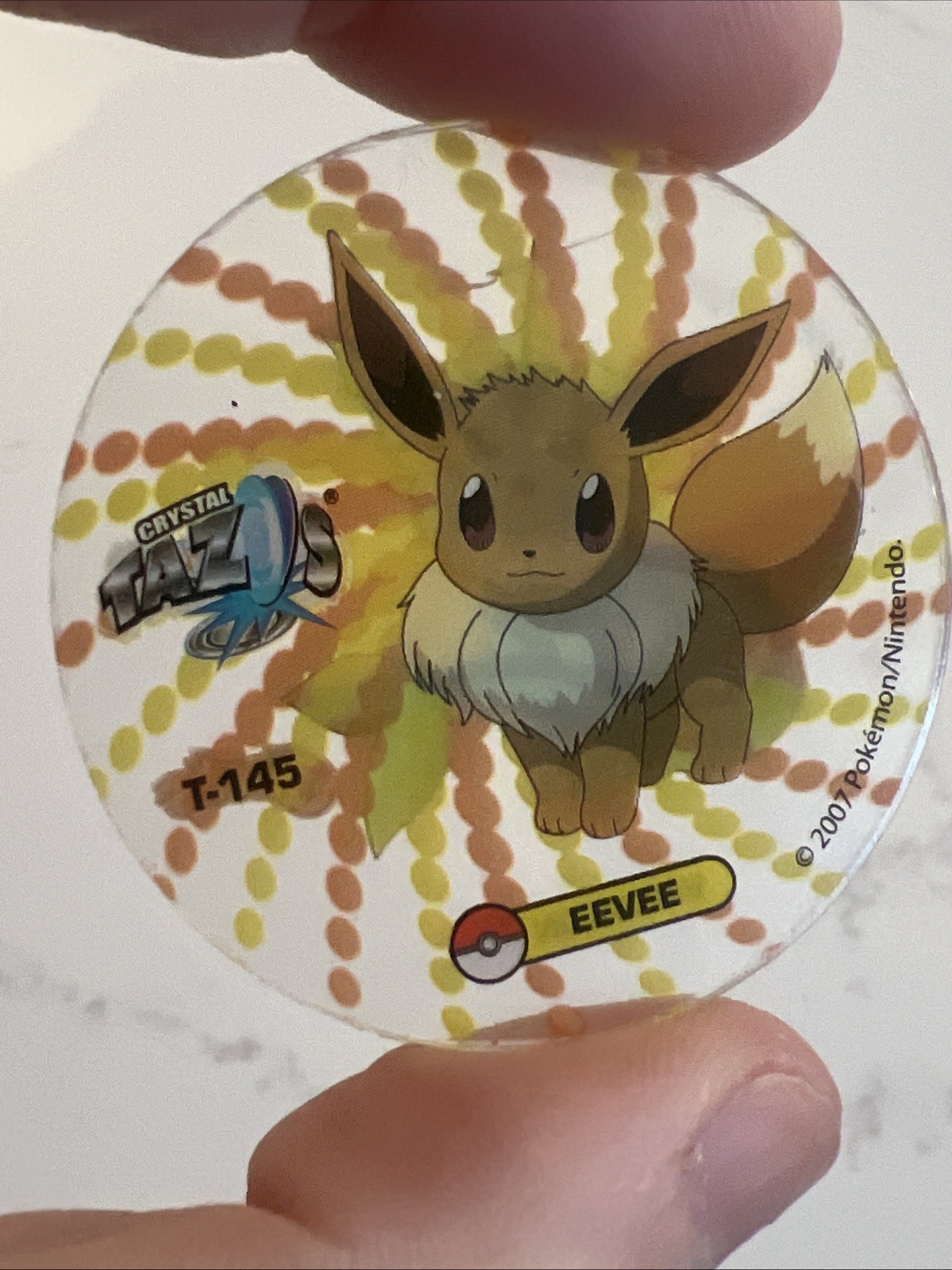 Rare Vtg Pokemon Eevee Vaporeon Crystal Tazos Taso Pogs Mexico Cheetos Doritos