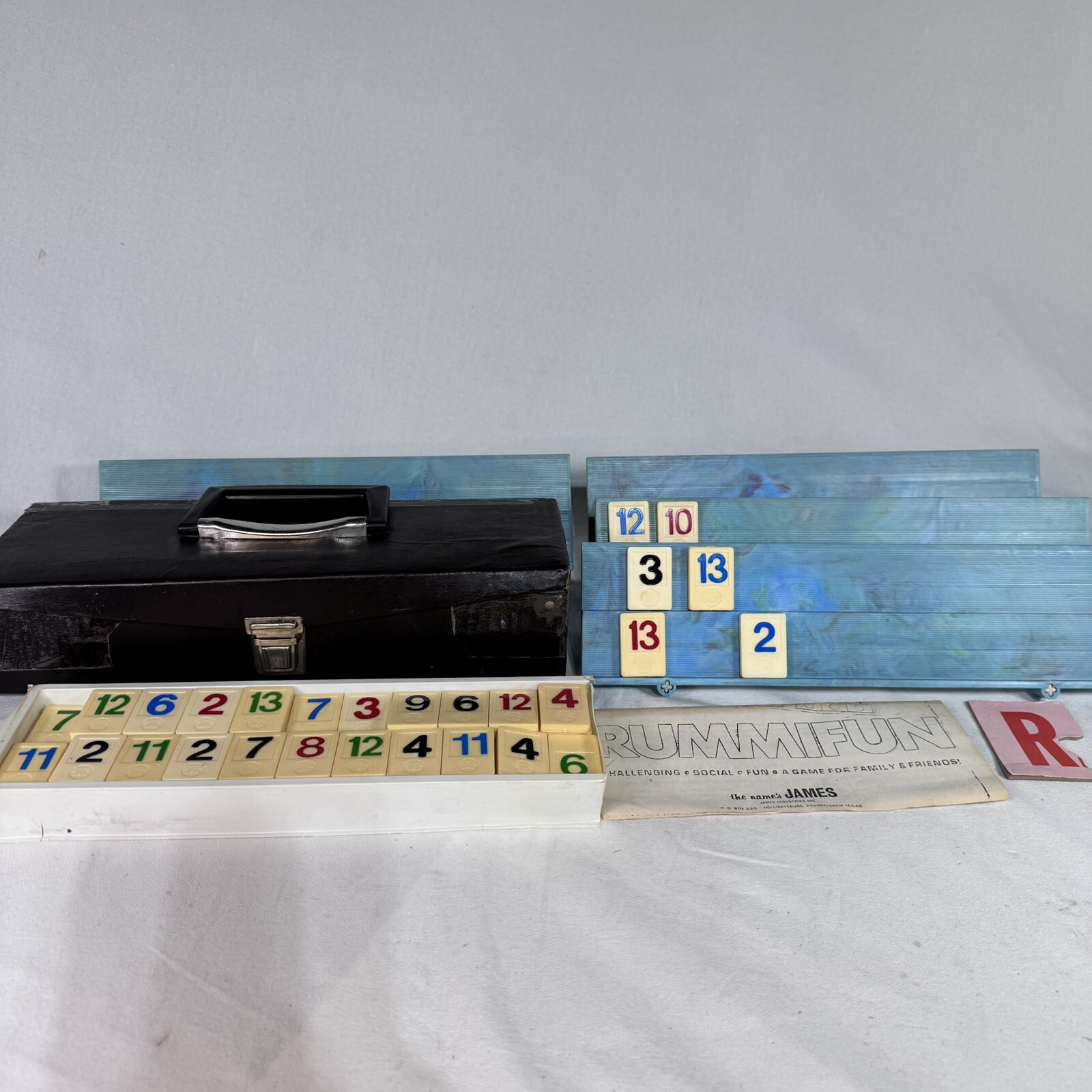 Vintage 70’s RUMMIFUN Tile Game – 1970s James Industries w/ Case And Manual