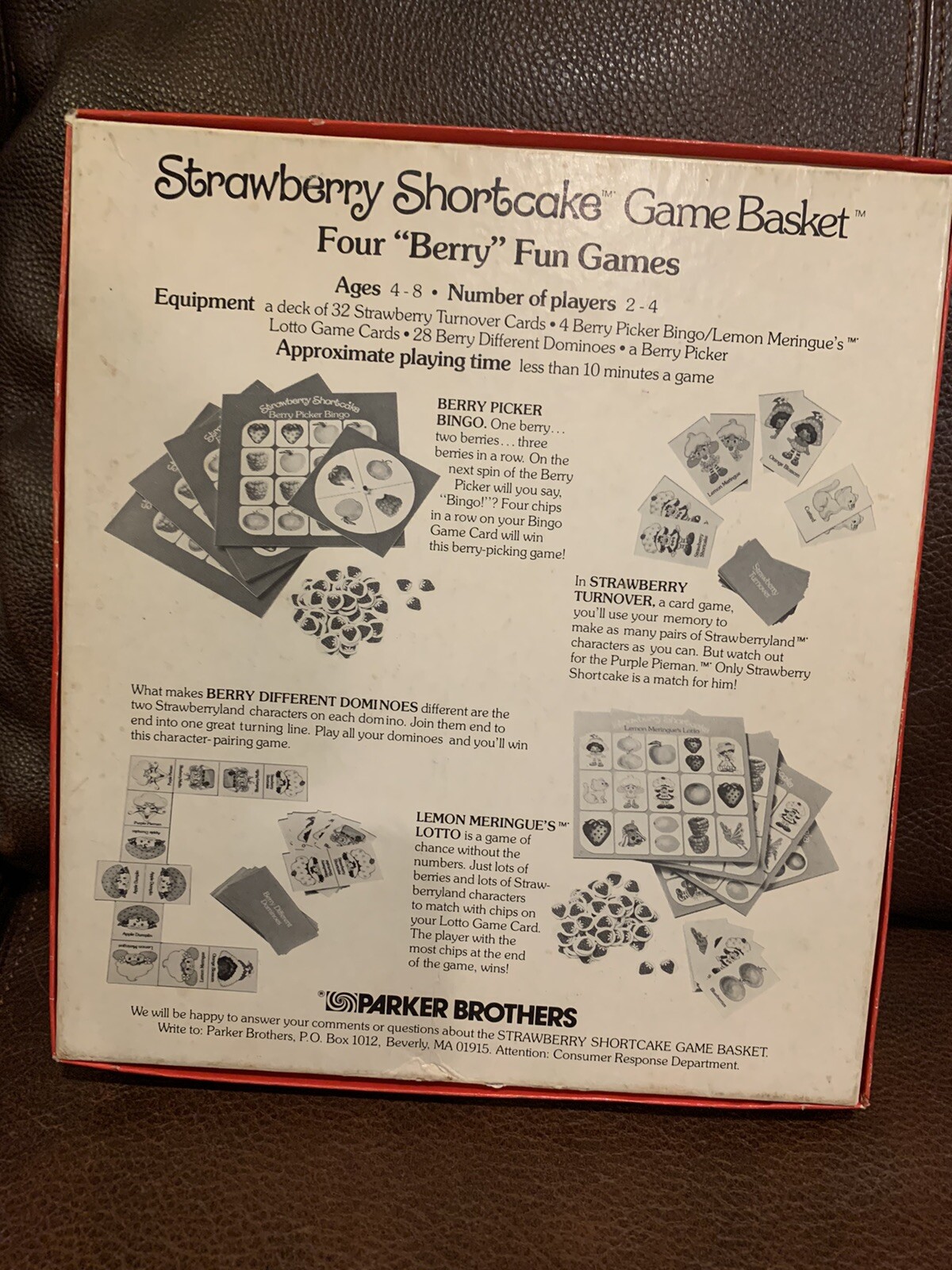 Vintage Strawberry Shortcake Game Basket 4 Berry Fun Games 1981 Parker Bros RARE