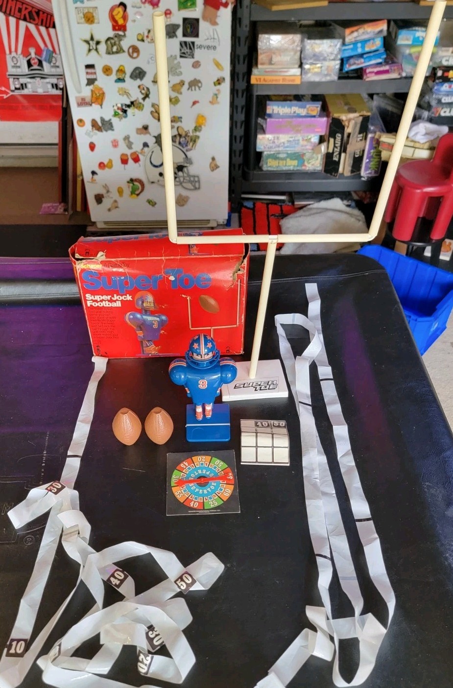 Vtg Schaper Super Jock Toe Football Game 1975 Kicker Toy Original Box TOY SPORTS