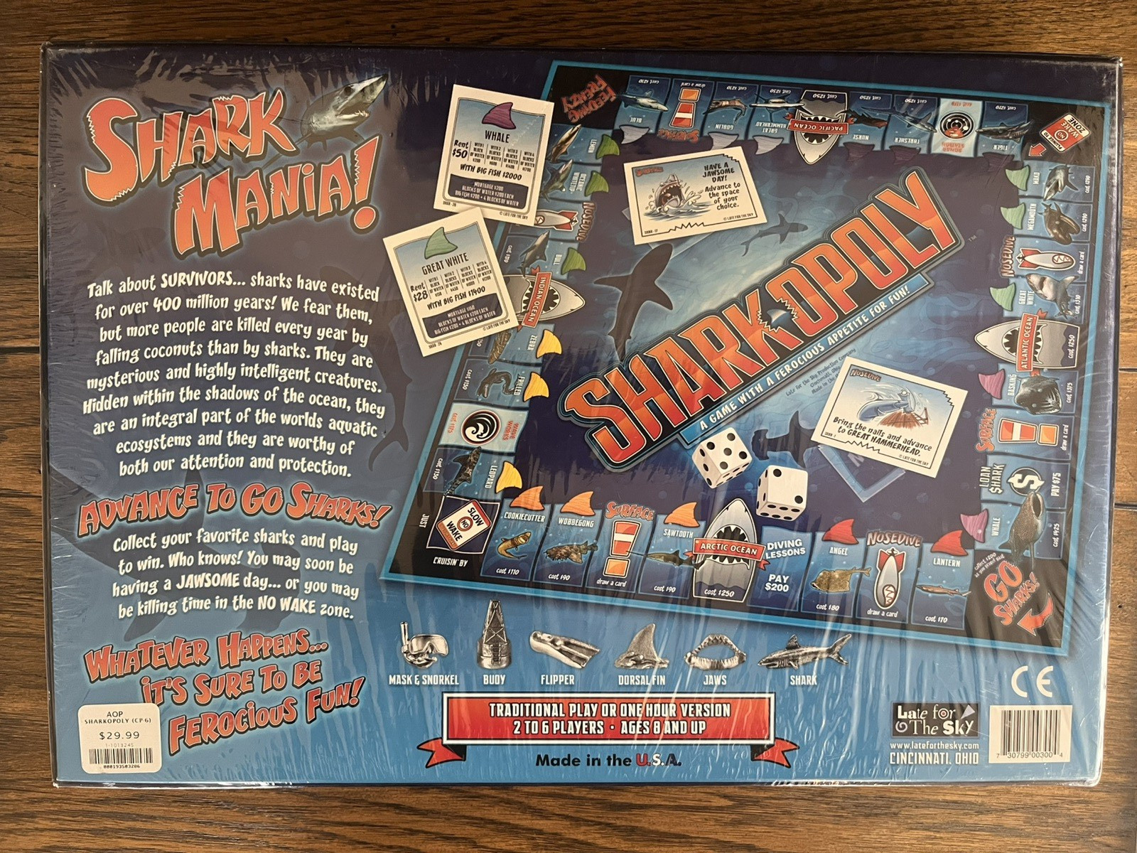 New Sharkopoly Ferocious Shark Mania Game In Original Sealed Box