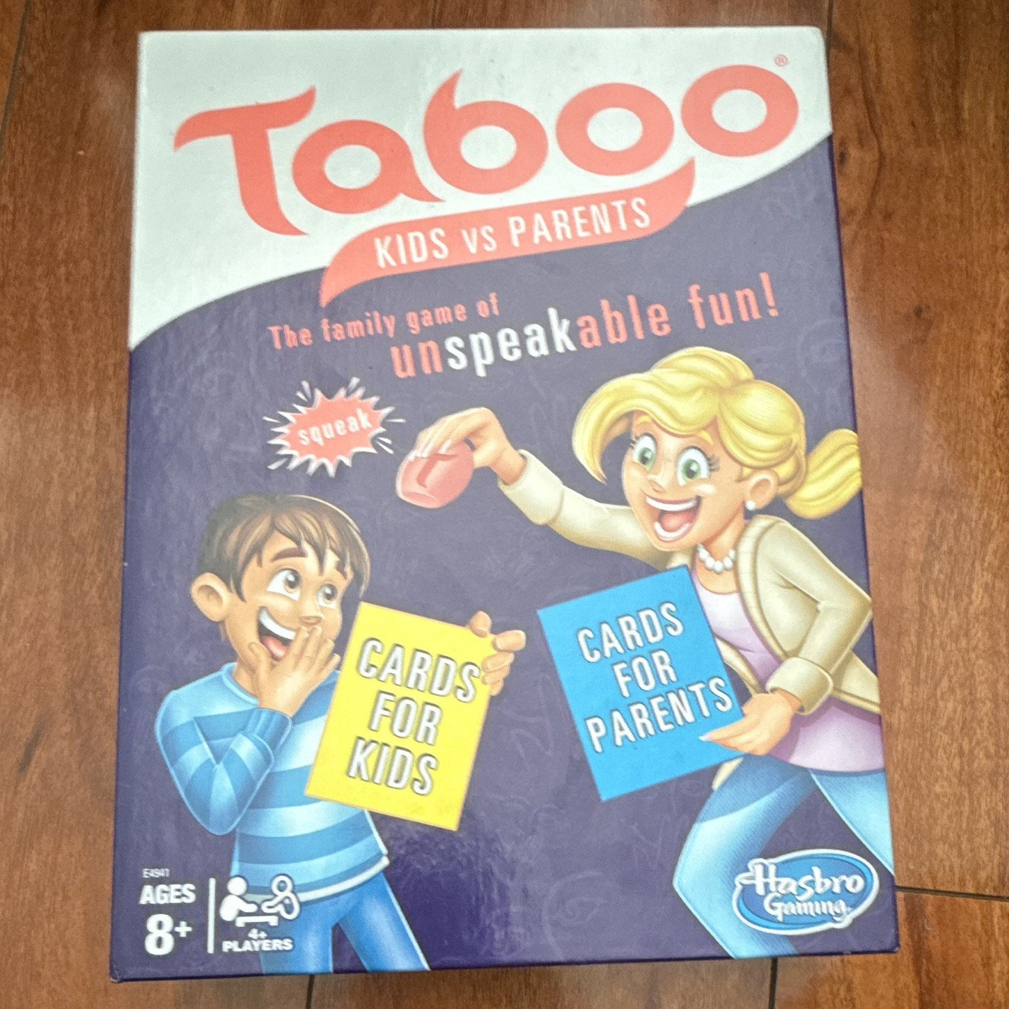 Hasbro Gaming Taboo Kids vs Parents Word Board Game w/ Timer, 4+ Players, 8+