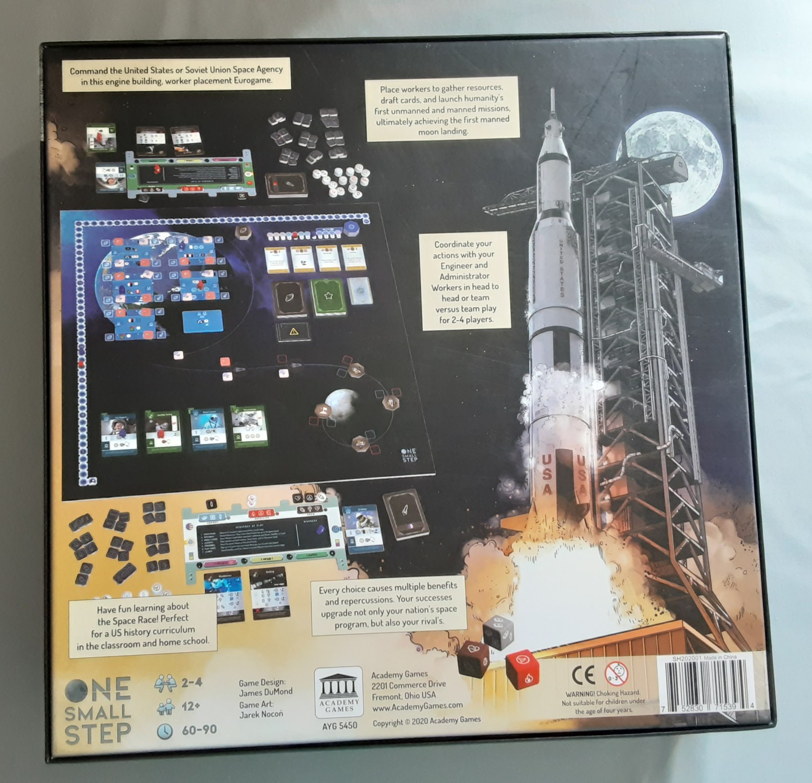 ONE SMALL STEP Board Game – Academy Games Open Box