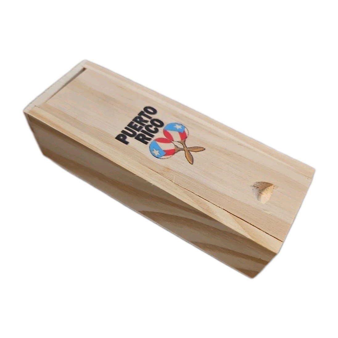 TRAVEL SOUVENILL MINI DOUBLE SIX DOMINOES PUERTO RICO WITH WOODEN CASE DOMINOS