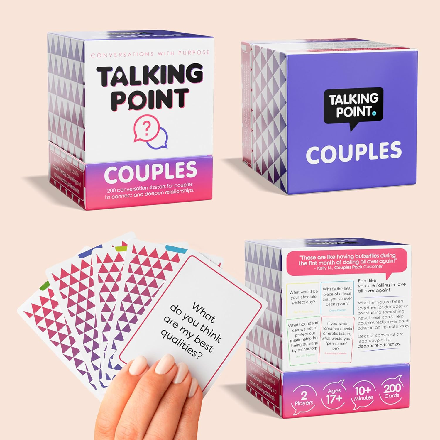 TALKING POINT CARDS – 200 Conversation Cards for Couples, Card Games for Date Ni
