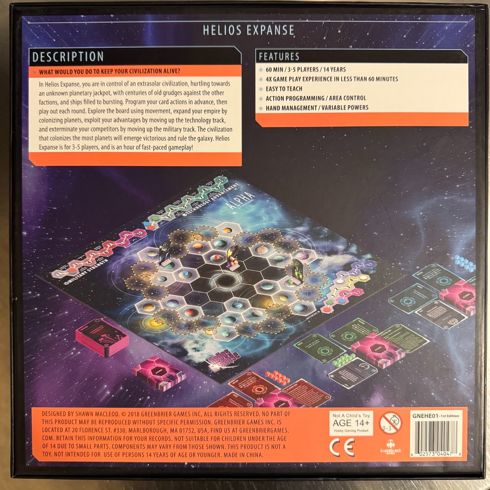 Helios Expanse 4x Strategy Space Board Game by Greenbrier Games – Complete