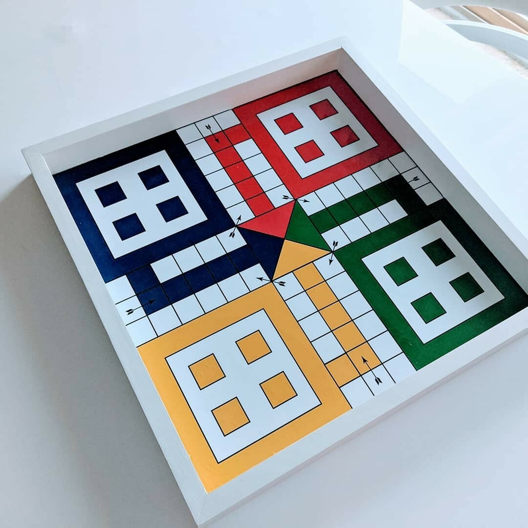 Large Ludo Board Game19x19 inches with GLASS TOP. $190 Free Shipping (USA)