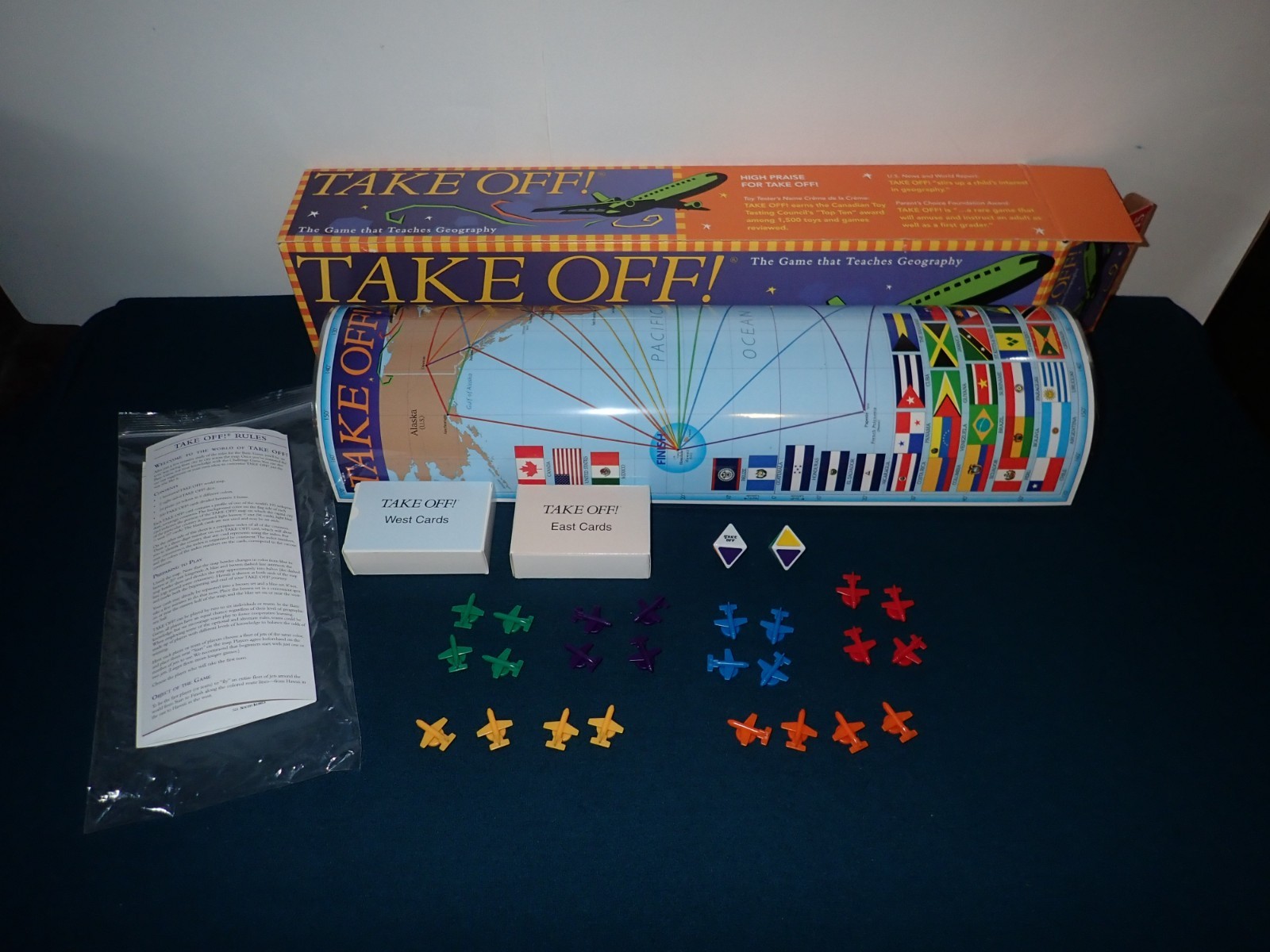 Take Off Geography Board Game 15th Anniversary Edition Complete