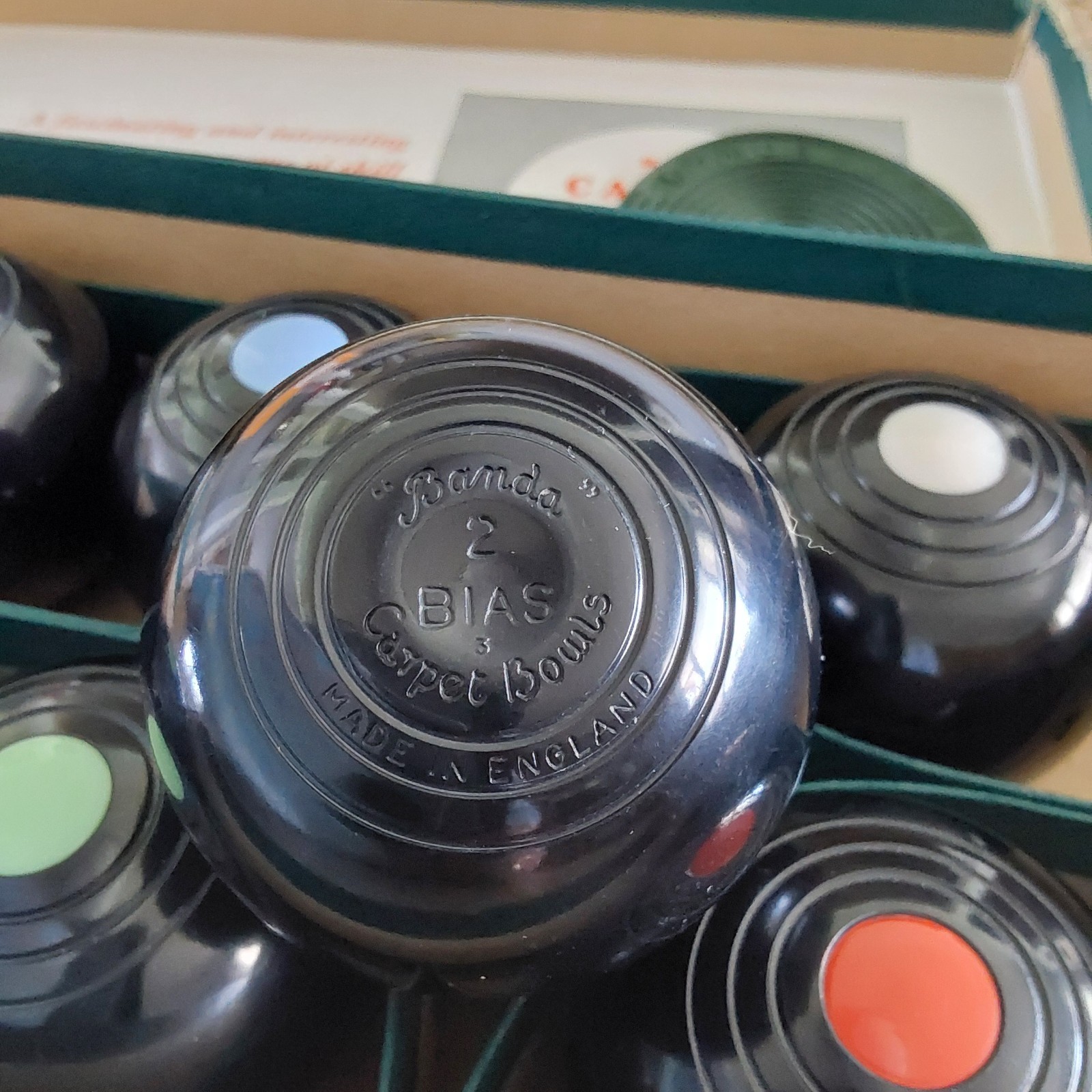 Vintage Boxed Set B&A Banda Carpet Bowls Indoor Bowling Game Ships from USA READ