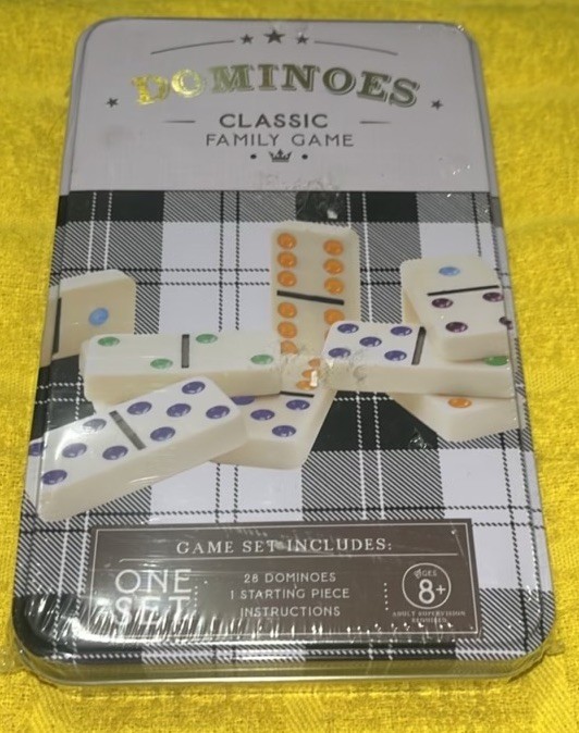 NEW Double Six Dominoes Set for Adults, Classic Domino Game Tin Box – 28 Tiles