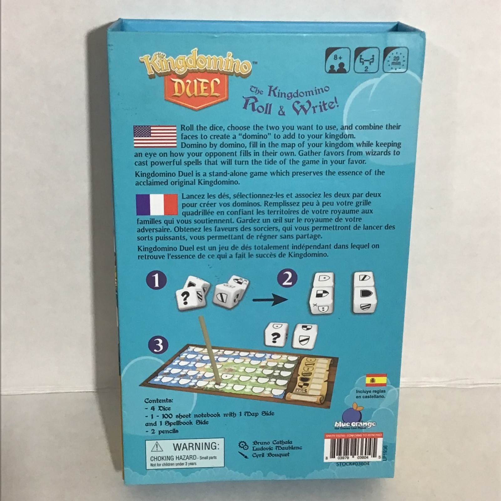 Blue Orange Kingdomino Duel Roll & Write Dice Board Game 2 Player Strategy 03604