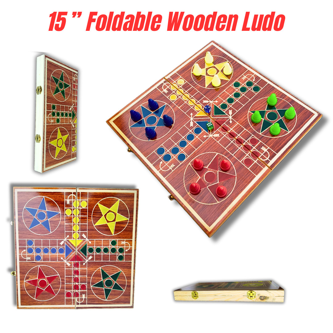 Ludo Wooden Board Game Foldable Classic Modern Fun Board Game With Fast Delivery