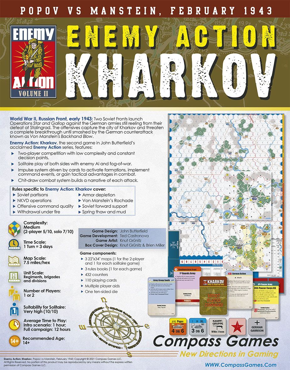 Compass Games Enemy Action: Kharkov 2024 Reprint NISW Fast Shipping
